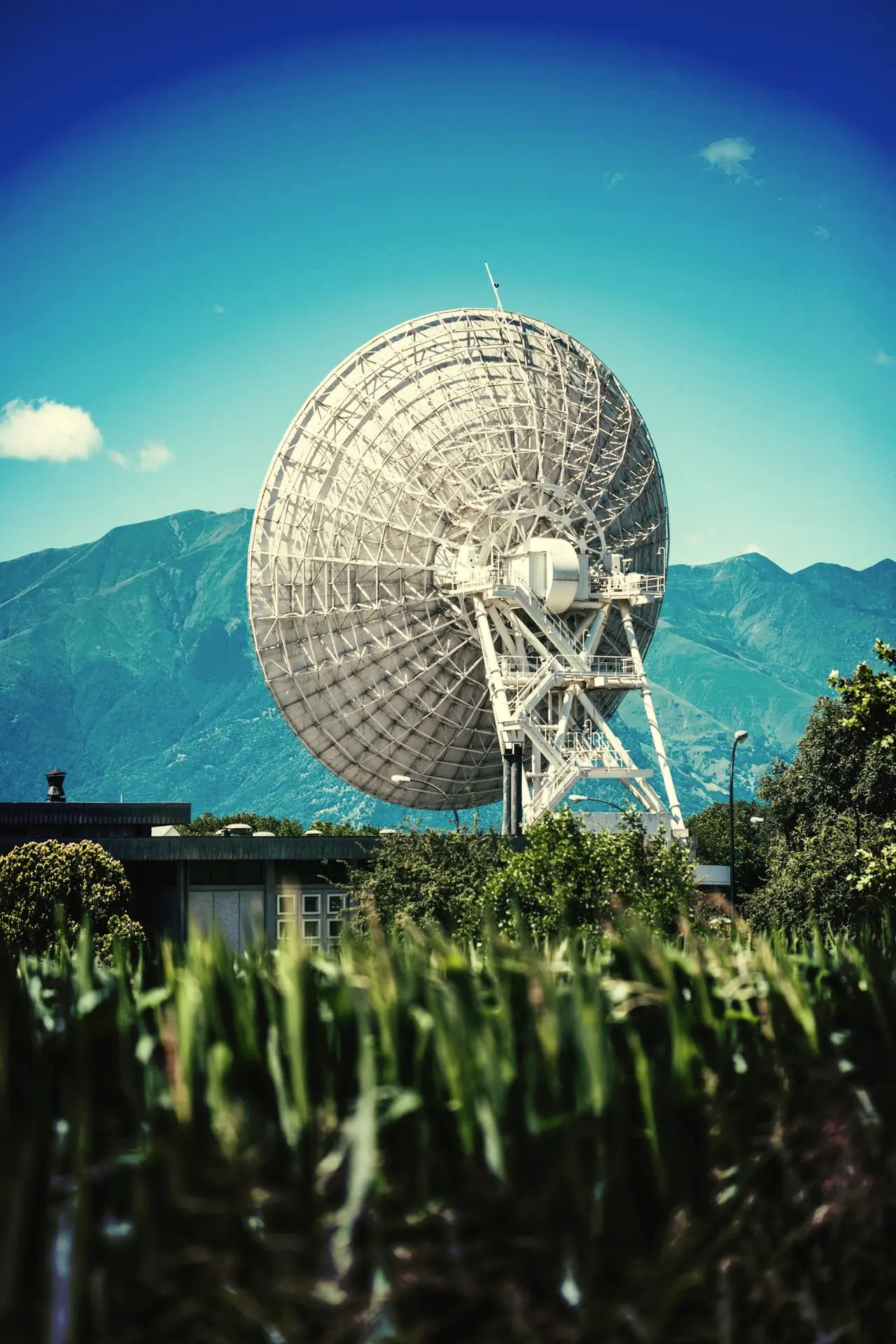 photo of gray metal tower satellite